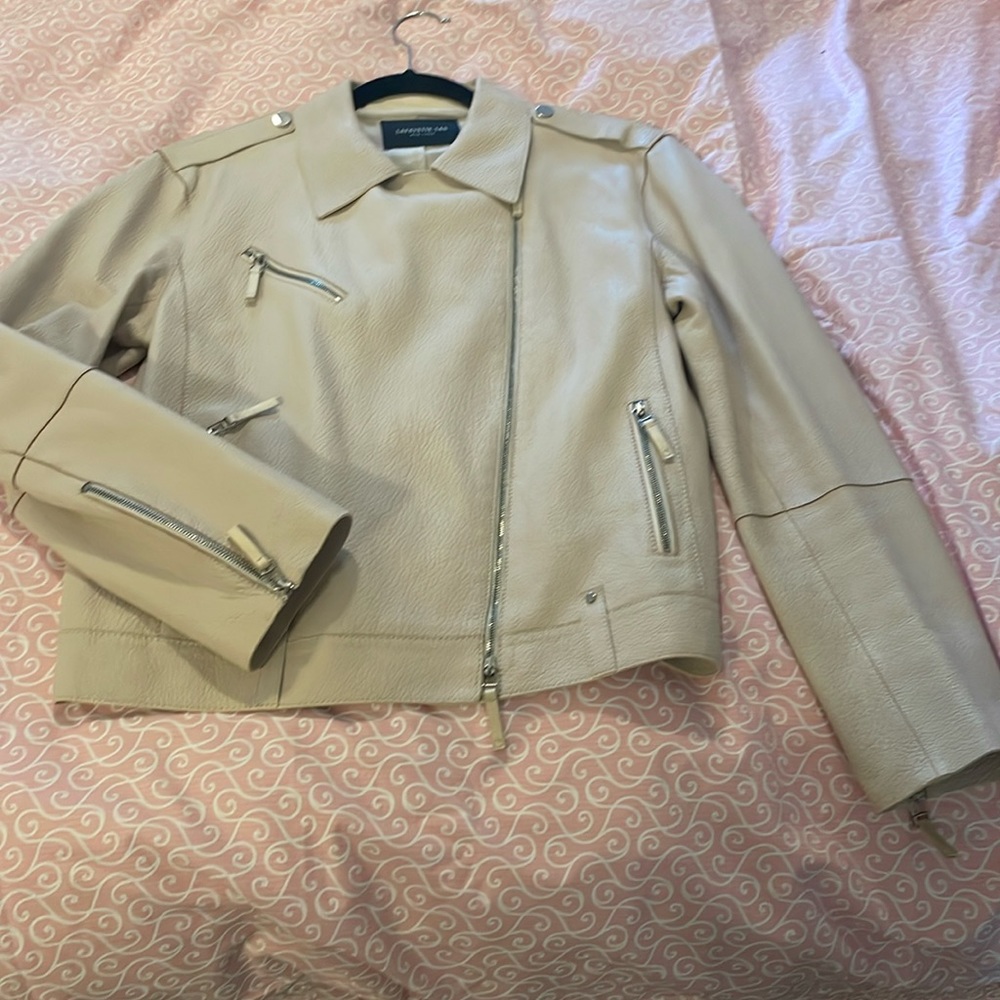 Moto Style Lambskin Leather Jacket Lafayette 148